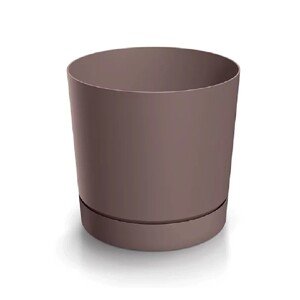 Prosperplast Květináč TUBO P s miskou, marsala, pr. 19,9 x 19,6 cm