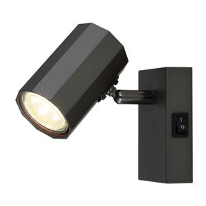 GLOBO Nástěnné 1bodové svítidlo JAMES, matná šedá, 7 x 14 x 14,5 cm