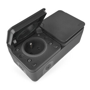 Emos Nástěnná dvojnásobná zásuvka Cyklone IP55