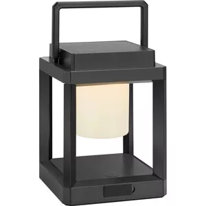 Solární LED lucerna, IP44, černá, 13,5 x 13,5 x 18 cm