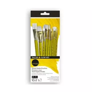 Daler Rowney Sada syntetických štětců SIMPLY pro techniku MixedMedia, 10dílná