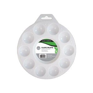 Daler Rowney Plastová paleta kulatá pro 10 barev, plast, bílá
