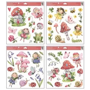 Anděl Přerov Okenní fólie s glitry - víly 30 x 33,5 cm, různé druhy, 1 ks