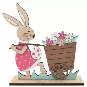 Anděl Přerov Velikonoční zaječice dřevěná 19 x 21 x 5 cm na postavení