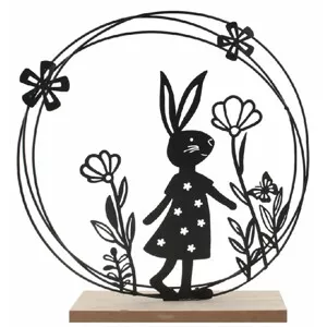 Anděl Přerov Zaječice v kruhu z kovu 20 x 21 x 5 cm na postavení