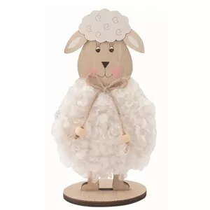 Anděl Přerov Ovce dřevěná bílá 11 x 6 x 20 cm na postavení