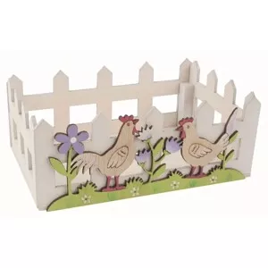 Anděl Přerov Ohrádka dřevěná slepice bílá 16 x 6,5 x 10 cm