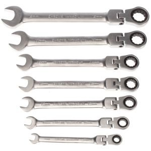 TOLSEN Očkoploché ráčnové klíče s kloubem sada 7 ks 15259