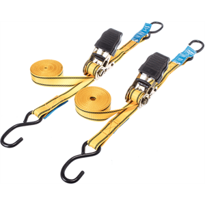 TOLSEN Ráčnový popruh 5 m – sada 2 ks, s kovovými háky 62252