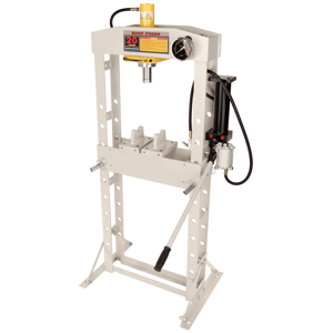 Hydraulický lis 20 t HEAVY – pneumatický, stavitelný stůl, manometr HJ0809CEA