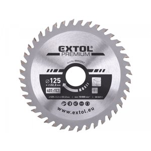 EXTOL PREMIUM Kotouč pilový s SK plátky 125x1,3x22,2mm, 40T 8803207