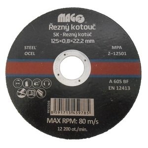 Řezný kotouč na kov 125x0,8x22,2mm RK12508