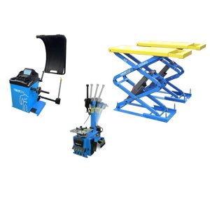 SET 3 PROFI - Automatická zouvačka TC02, vyvažovačka TW02 3D a nůžkový zvedák do podlahy se3p