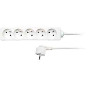 Solight prodlužovací kabel, 5 zásuvek, bílý, 3m PP42