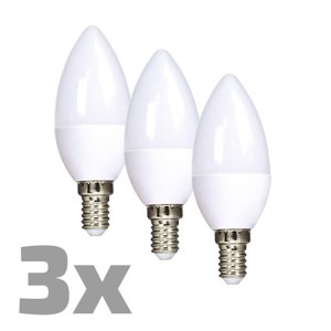ECOLUX LED žárovka 3-pack, svíčka, 6W, E14, 3000K, 450lm, 3ks WZ431-3