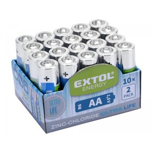 EXTOL LIGHT Baterie zink-chloridové, 20ks, 1,5V AA (R6) 42003