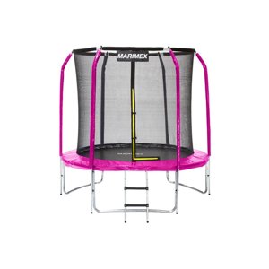 Trampolína Marimex 244 cm růžová  +  ochranná síť + schůdky ZDARMA 19000110