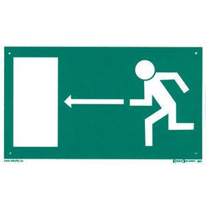 Únikový východ vlevo 210x123mm - plastová tabulka 120101