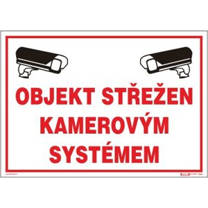 Objekt střežen kamerovým systémem - plastová tabulka A4 120216