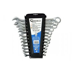 Sada klíčů očkoplochých GEKO, 12ks, 6-22mm, plast. držák s klipem G11243
