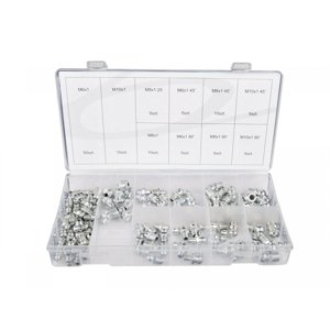 Sada chromovaných maznic GEKO, různé velikosti, 110 kusů G02920