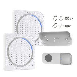 Solight 2x bezdrátový zvonek, do zásuvky + bateriový, 200m 1L67AD