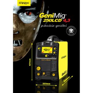 SET GeniMig 250 LCD 4,3 + hořák 260A 4m + redukční ventil ECO +kukla+drát 5kg+separ. sprej+podvozek+tlaková lahev CO2 KWXSTGM250LCD4,3_S06a