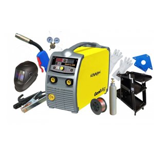 KOWAX GeniMig 220 MIG/MAG,MMA + Hořák + Kabely + Ventil + Kukla + Vozík + Drát + Magnet + Rukavice + plná lahev CO2 KWXSTGM220_S01_SET1SVA