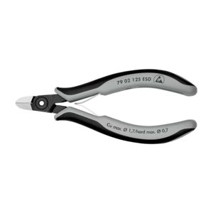 Přesné boční štípací kleště pro elektroniku 125 mm Knipex 79 02 125 ESD - leštěná hlava, vícesložkové návleky 79 02 125 ESD