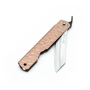Japonský zavírací nůž Higonokami NAGAO z oceli Yasuki s měděnou rukojetí - 73 mm 5559