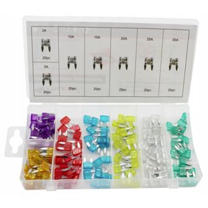 Automobilové pojistky 3 - 30 A, sada 140 ks F01152, A-TC510, TA1404 TA1404
