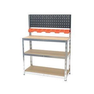 Policový regál s pracovní plochou | 3 police | 1000 x 400 x 1360 mm Matabro MB-SH07 MB-SH07