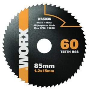 Pilový kotouč na dřevo WA5036 HSS, průměr 85mm, 60 zubů 45905036