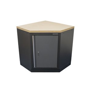 Rohová jednodveřová dílenská skříňka s dřevěnou pracovní deskou | 1 police | 865x865x950 mm Matabro SET-CA01068 SET-CA01068