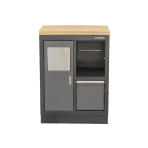 Dílenská skříňka s dřevěnou pracovní deskou Matabro SET-CA01066 | na odpadky | 680x465x950 mm SET-CA01066