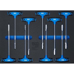 Vložka do dílenského vozíku 3/3: sada nástrčných klíčů s T-rukojetí BGS 4192 | 9dílná BGS4192