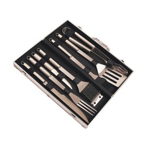 Riwall PRO RBBQ 7S SET 7-dílná nerezová sada grilovacího nářadí v kufru RACC00133