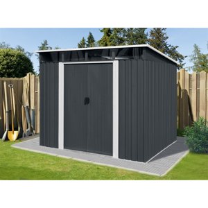 Riwall PRO RMSP 9x8 Anthracite LUX zahradní domek kovový 2,4 x 2,8 m s pultovou střechou antracit T-PS0908-A
