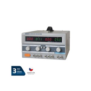 Zdroj laboratorní GETI GLPS 3005E  2x0-30V/ 0-5A+ (5V-3A) 04220167
