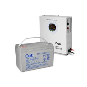 Zdroj záložní GETI GEP501 sinus 500W nástěnný + baterie 100Ah 04230620