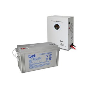 Zdroj záložní GETI GEP701 sinus 700W nástěnný + baterie 120Ah 04230656