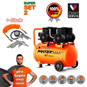 PANTERMAX Super tichý bezolejový kompresor AirFlow 57 SILENT SET2 PMAF57SI_S02