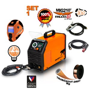 PANTERMAX Svářecí invertor MIG210FALCO 3 LCD SET1 (MIG/MMA/TIG) PMMIG210-3-LCD_S01