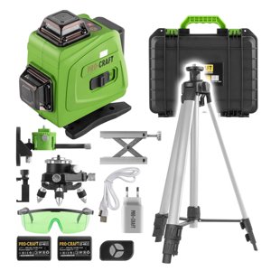 Křížový, samonivelační laser se stativem Procraft LE-4G | SLE-4G/Laser Level Tripod SLE-4G/Laser Level Tripod