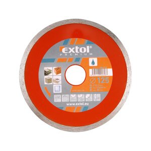 Diamantový celoobvodový kotouč na mokré řezání EXTOL PREMIUM ø 125x22,2 mm