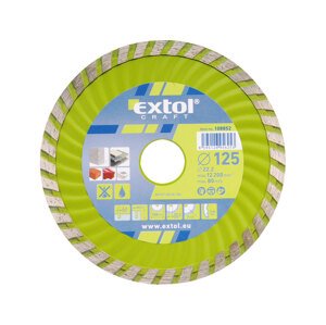 Diamantový turbo kotouč na suché/mokré řezání EXTOL CRAFT ø 125x22,2 mm