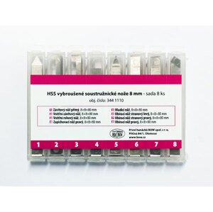 OPTIMUM HSS vybroušené soustružnické nože 8 mm - sada 8 ks