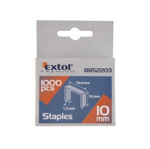Extol PREMIUM 1000 ks 10,6 x 0,52 x 1,2 mm Dostupné varianty: Spony EXTOL PREMIUM (1000 ks) 10,6/1,2/8 mm