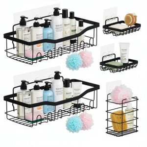 Polička do koupelny 5ks SPRINGOS HA7544 černé