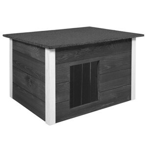 Zatepletá bouda pro psa L 77x55x51 cm DECHLAND BP09 šedo-bílá